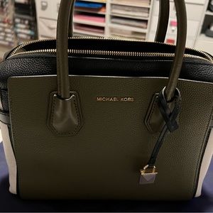 Michael Kors Olive green, white & black.